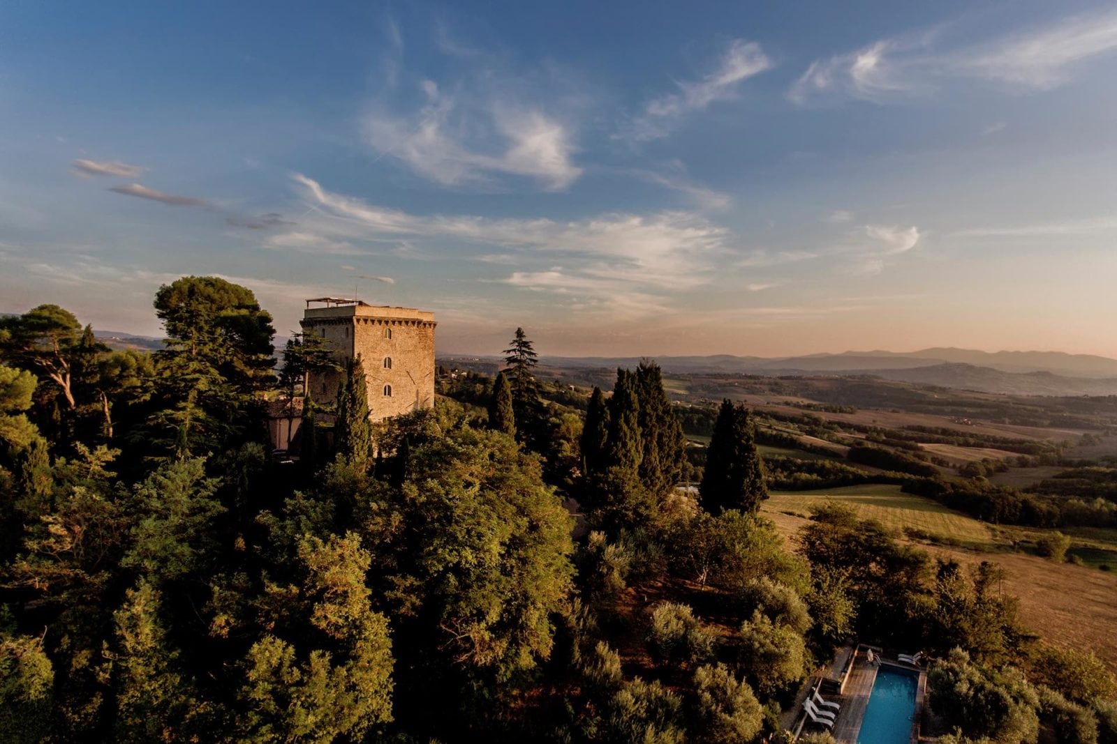 Sunset Rentals at Torre Bella, Umbria, Italy.